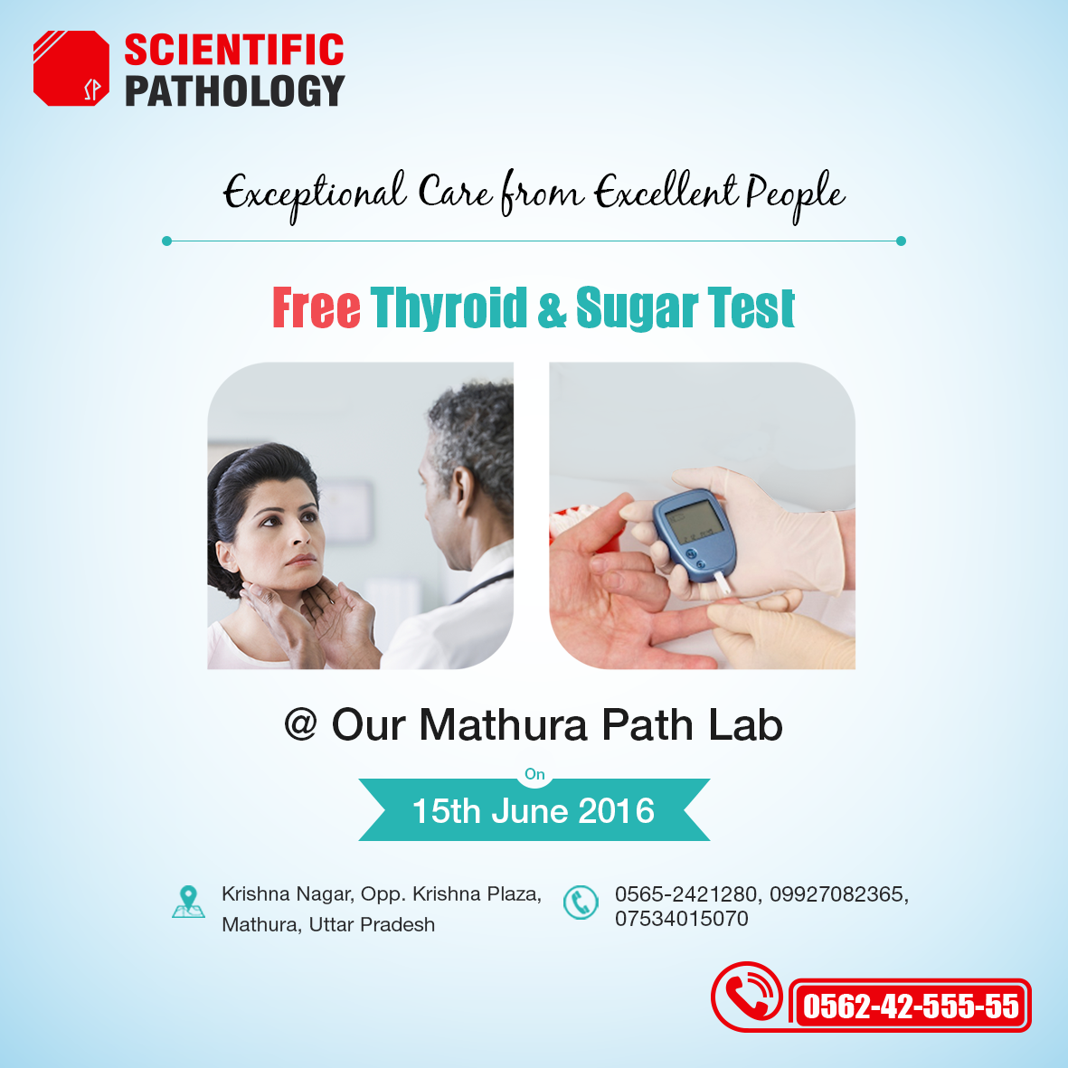 Free Thyroid & Sugar test Camp @ Mathura Lab